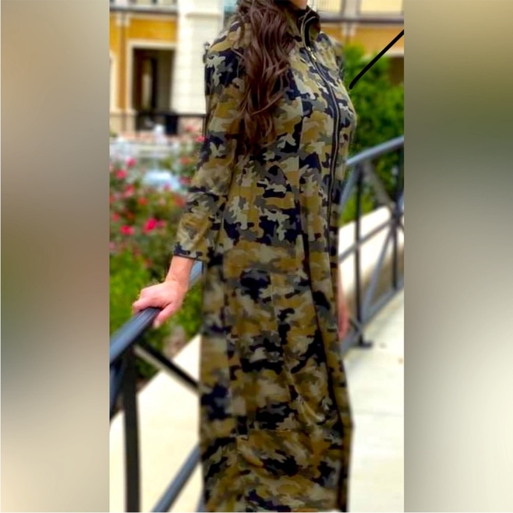 Zadie B’s Ivy Camo Zip dress Sz XL